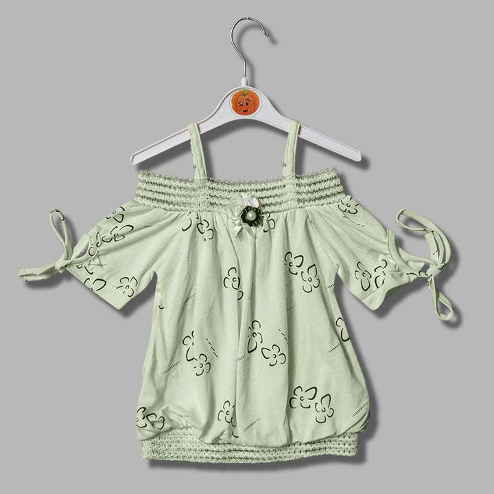 Off- Shoulder Top for Girls and Kids with Soft Fabric Front View