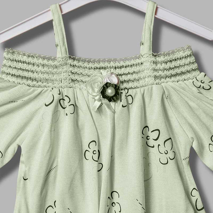 Off- Shoulder Top for Girls and Kids with Soft Fabric Close Up View