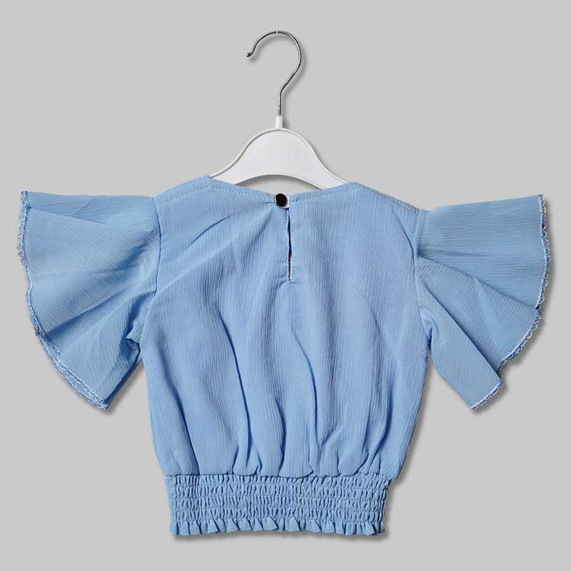Top for Girls and Kids with Butterfly Sleeves Back View