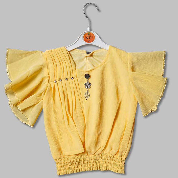 Top for Girls and Kids with Butterfly Sleeves Front View