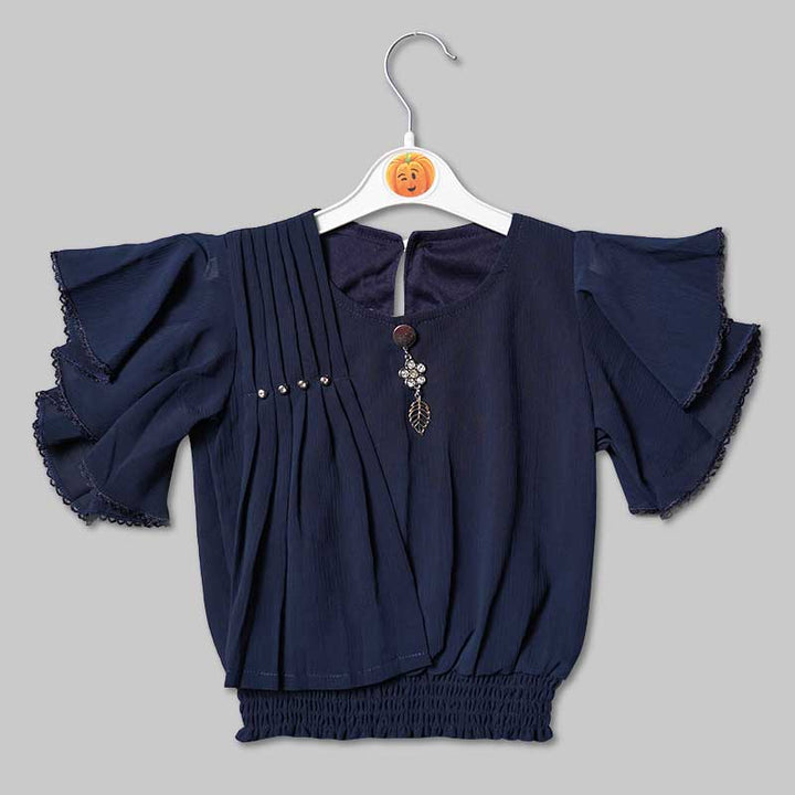 Top for Girls and Kids with Butterfly Sleeves Front View