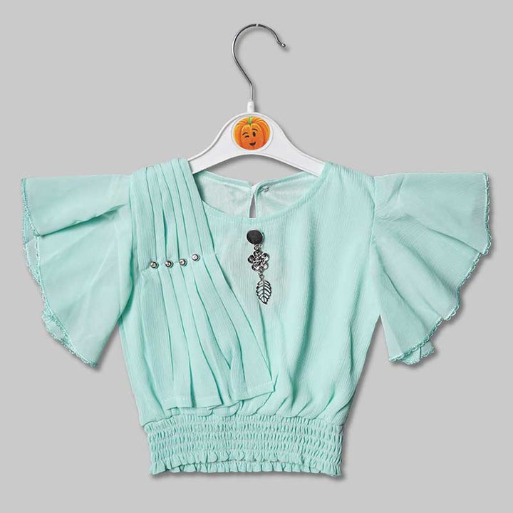 Top for Girls and Kids with Butterfly Sleeves Front View