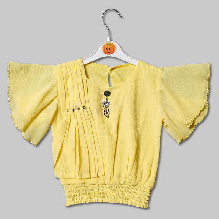 Top for Girls and Kids with Butterfly Sleeves Front View