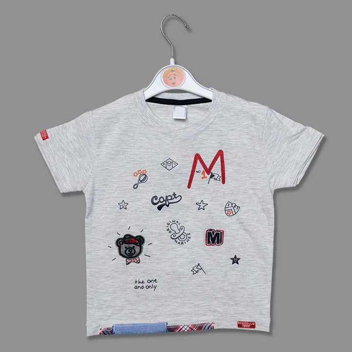 Grey & Navy Blue Baba Set for Kids Top View