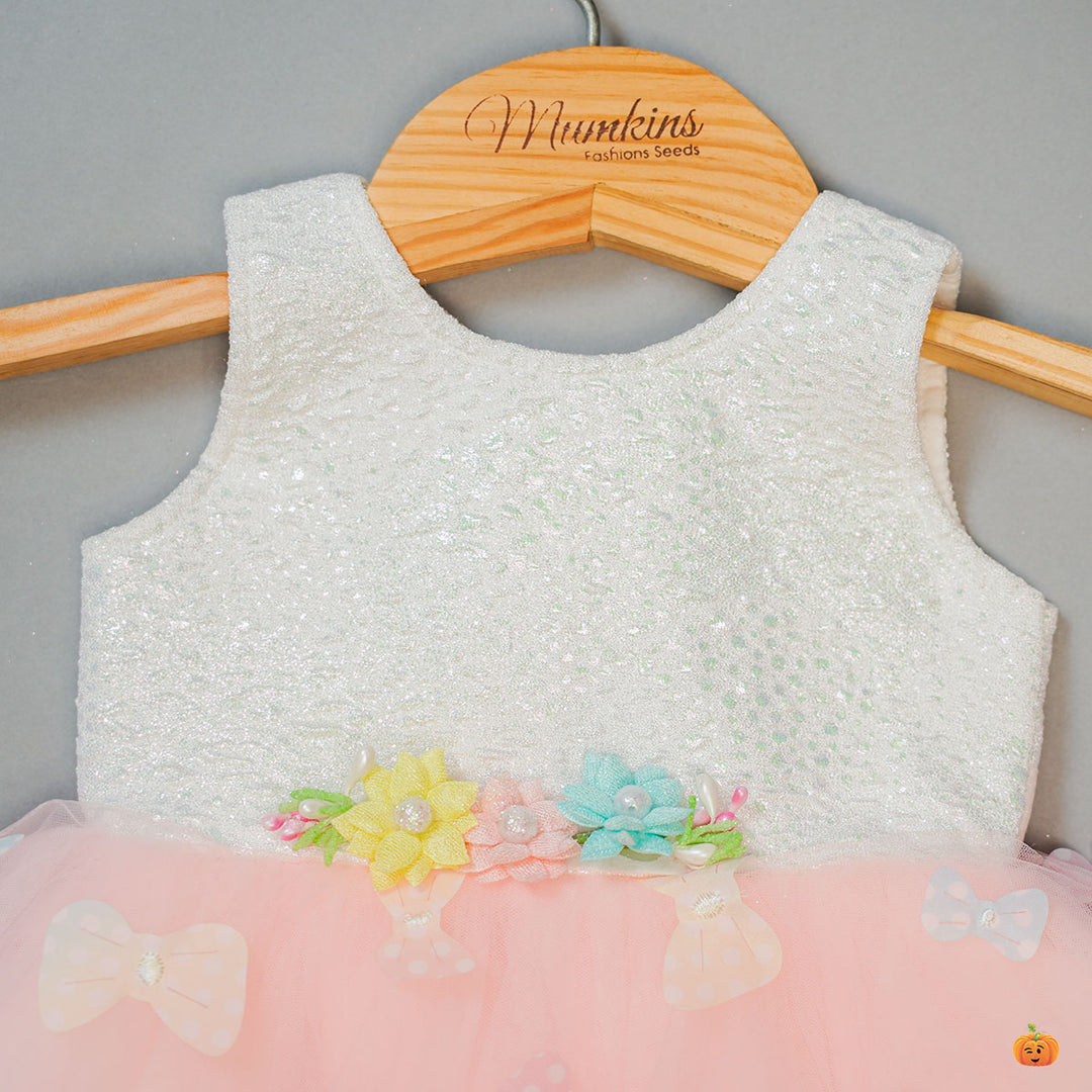 Butterfly Design Baby Frock Dress for Kids Close Up View 