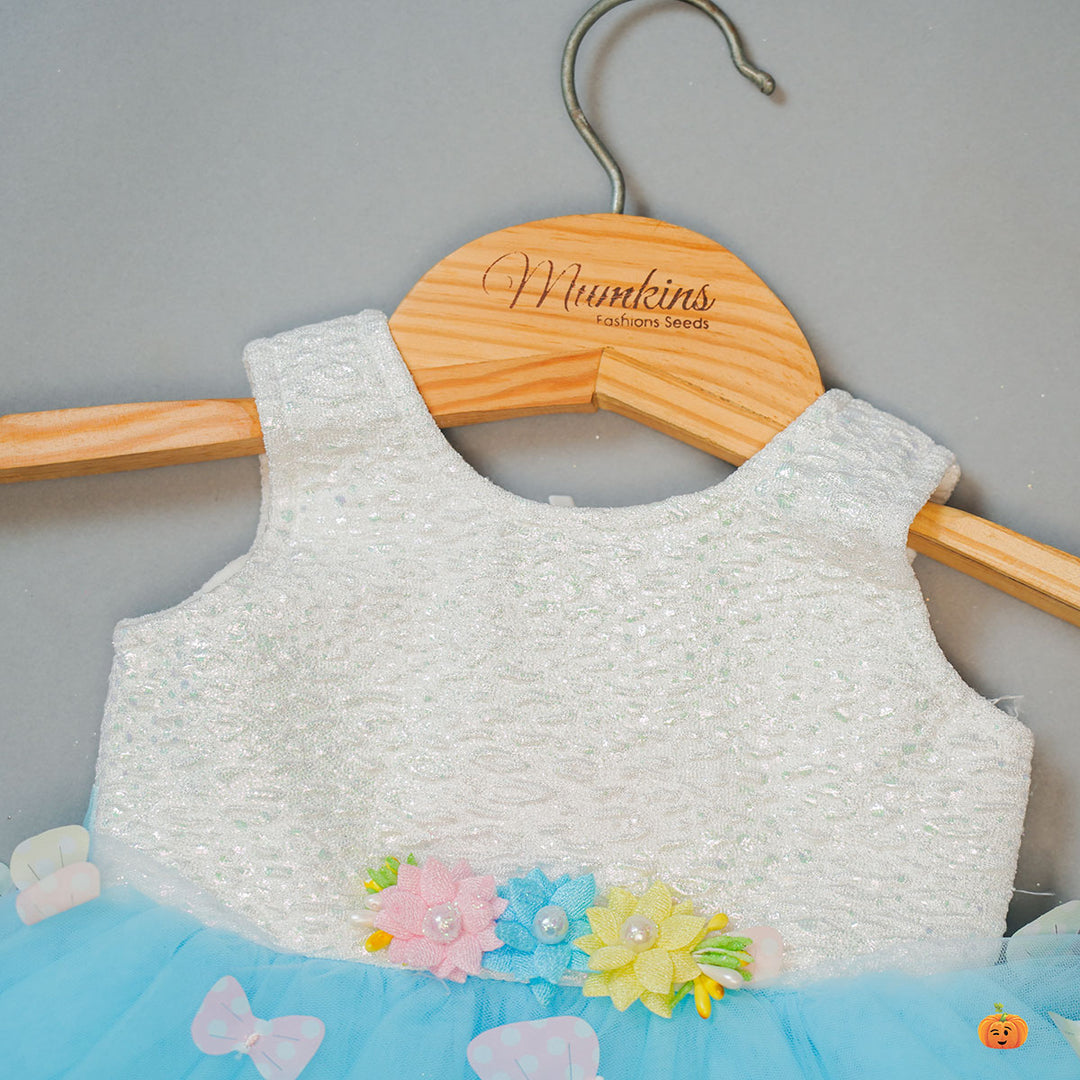 Butterfly Design Baby Frock Dress for Kids Close Up View
