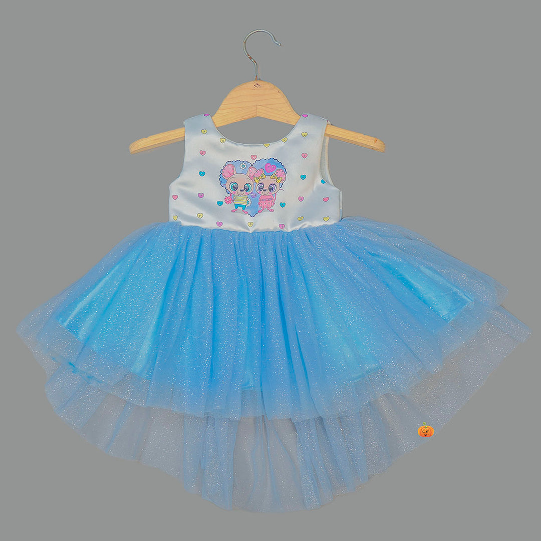 High Low Glittery Baby Frock Front View