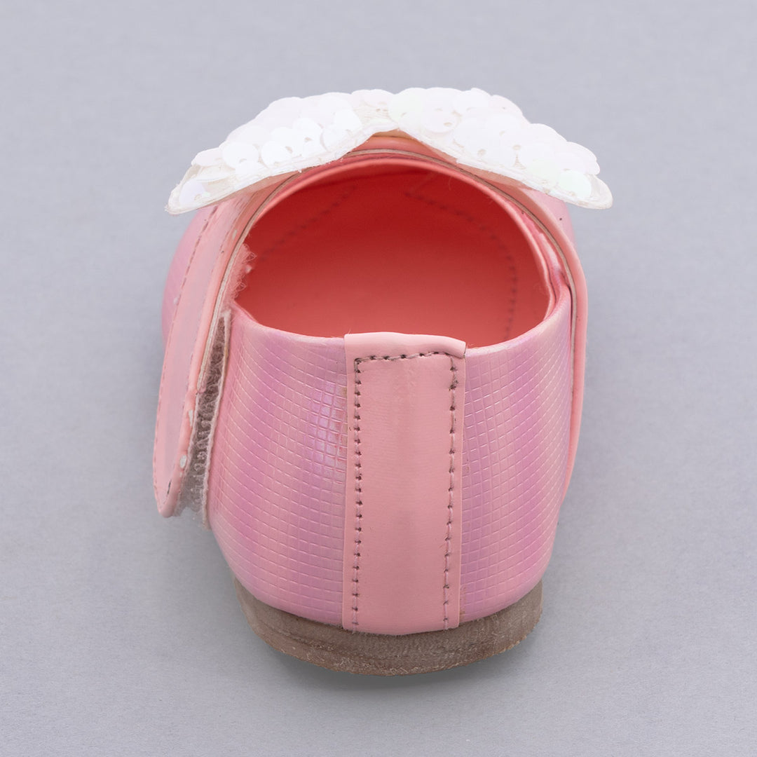 Pink White Sequin Butterfly Bellies for Girls - Main Image