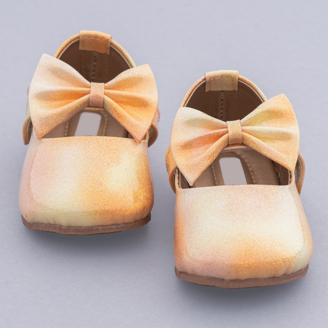 Pink Golden Belly Shoes for Baby Girls - Main Image