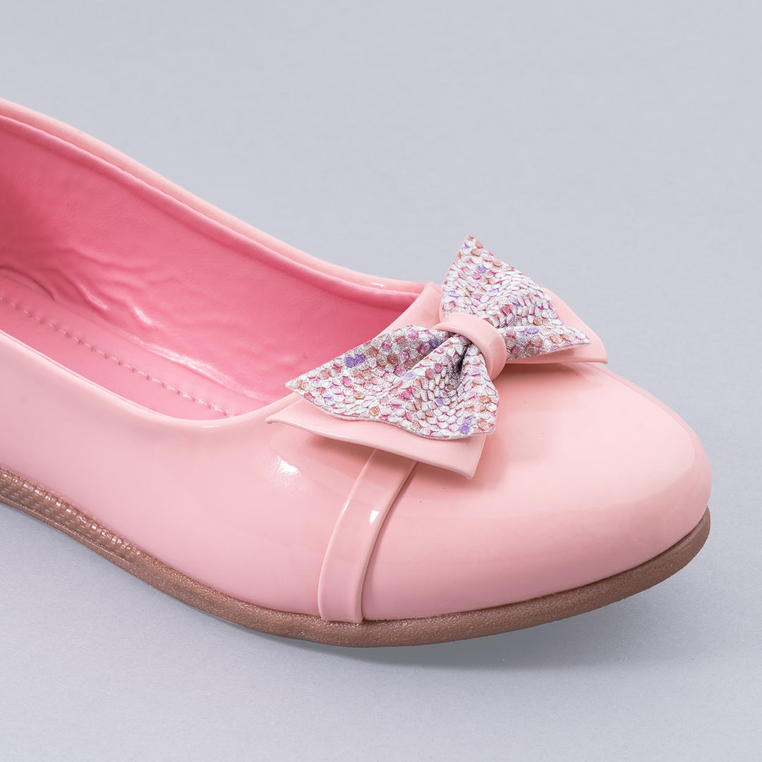 Ballerinas for Girls with Bow Design Close Up View