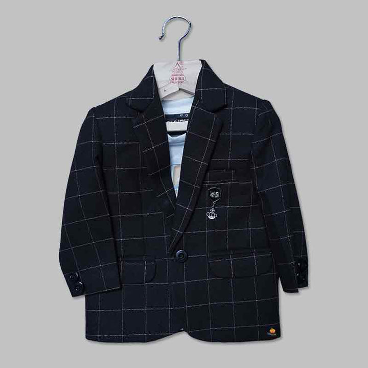 Checks Blazer For Boys and Kids Front View