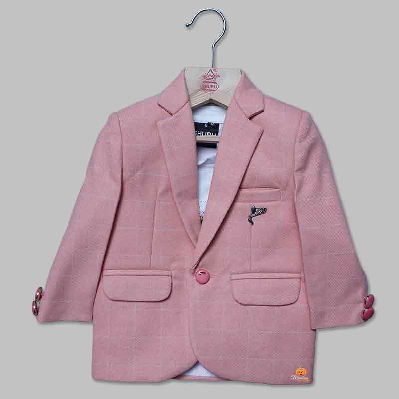 Pink Blazer For Boys and Kids Front View