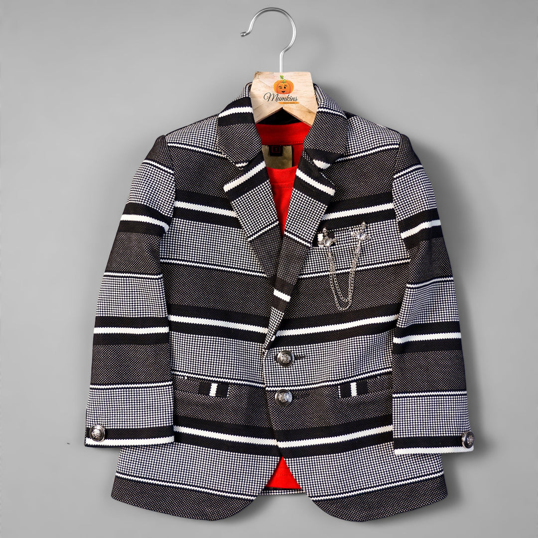 Stripped Blazer For Boys and Kids Front View