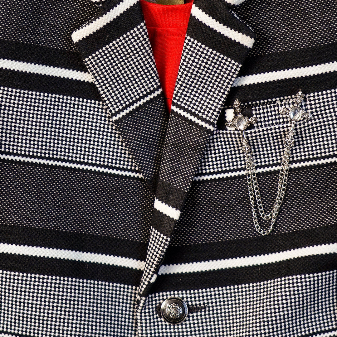 Stripped Blazer For Boys and Kids Close Up VIew