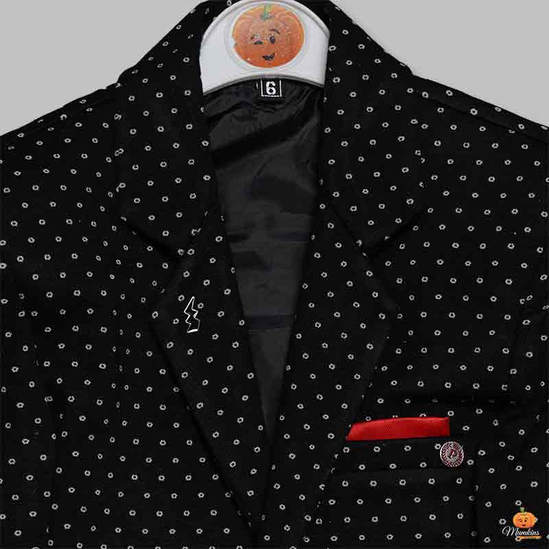 Black Blazer For Boys and Kids Close Up View