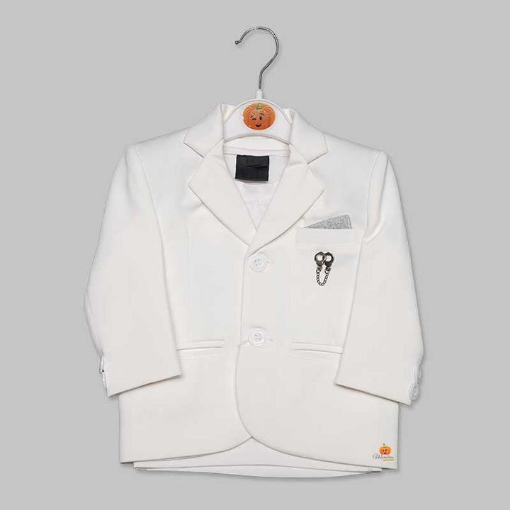 2 Piece Cream Blazer for Kid Boys Front View