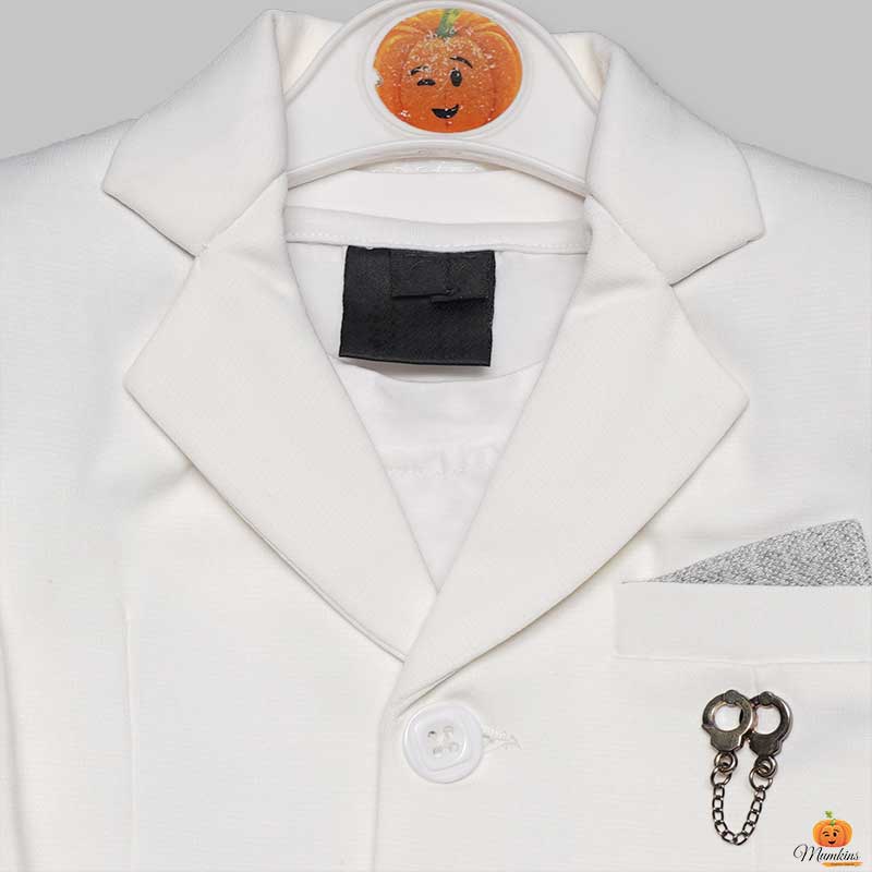 2 Piece Cream Blazer for Kid Boys Close Up View