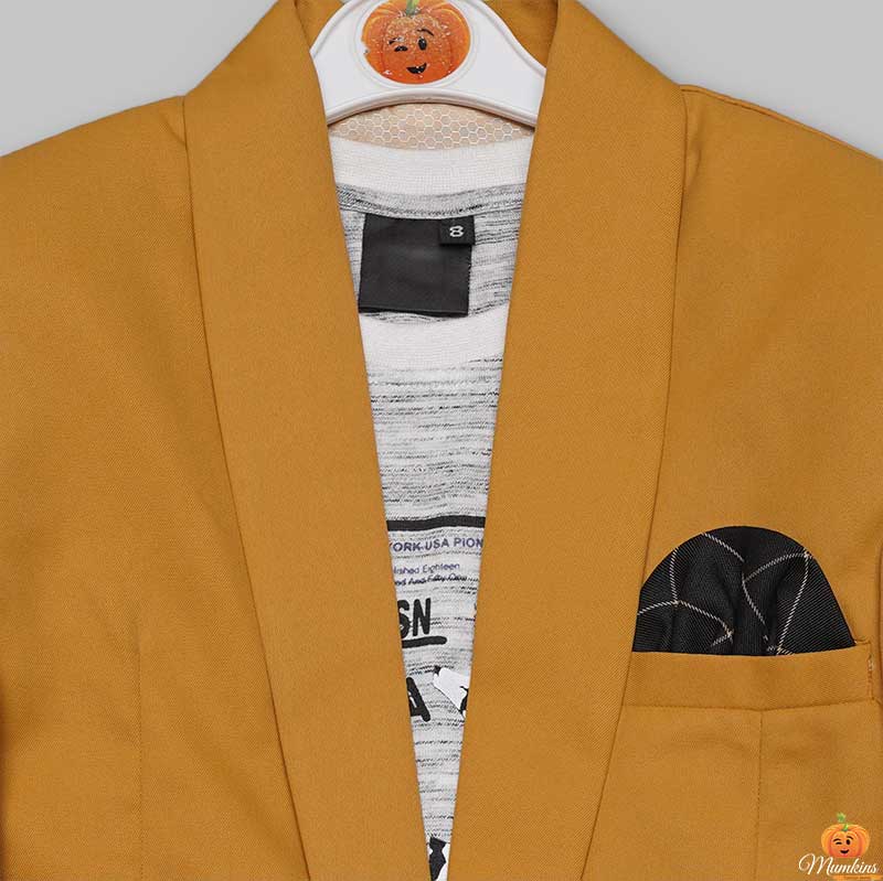 Mustered Blazer for Boys Close Up View
