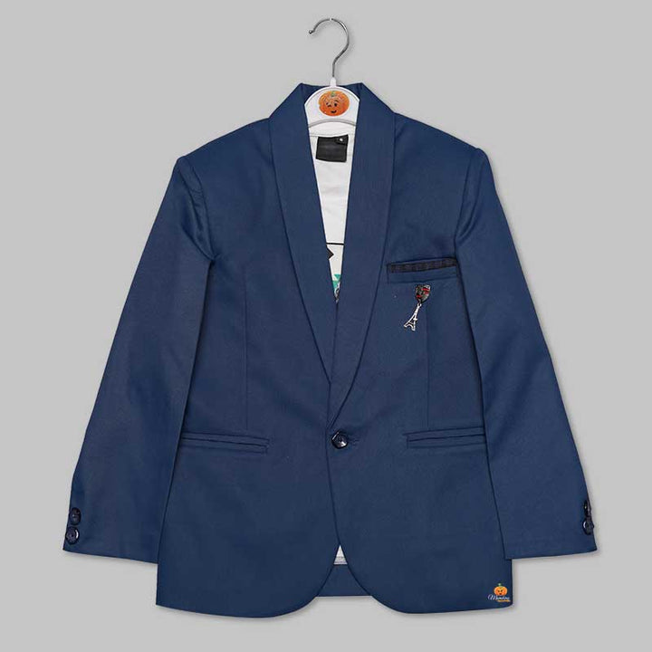 Navy Blue Blazer for Boys Front View