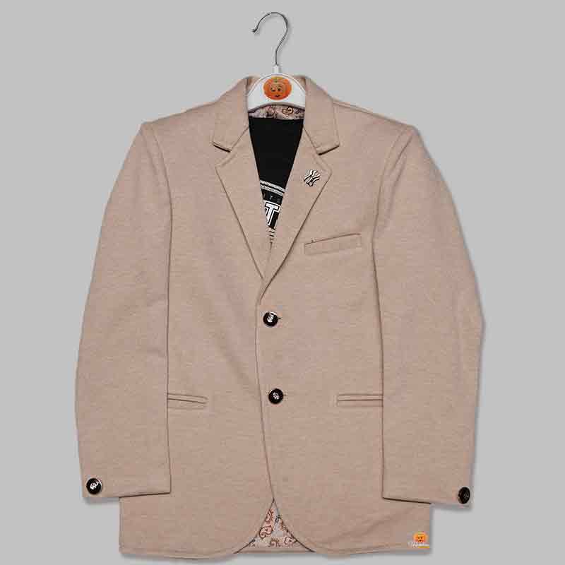 Peach Wedding Blazer For Boys and Kids Front View