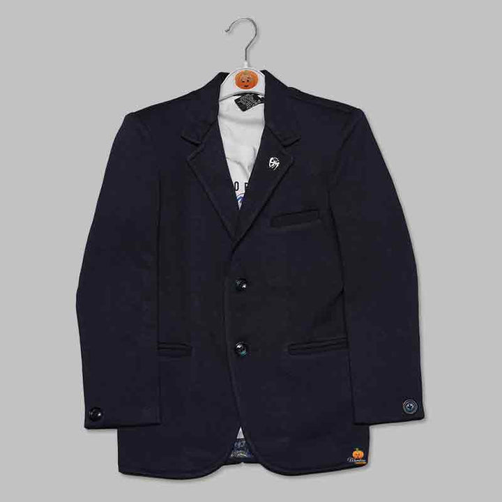 Black Wedding Blazer For Boys and Kids Front View