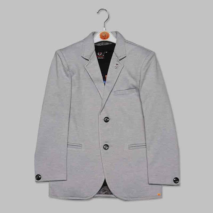 Off- White Wedding Blazer For Boys and Kids Front View