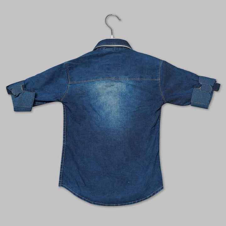 Denim Full Sleeves Shirt for Boys Back View