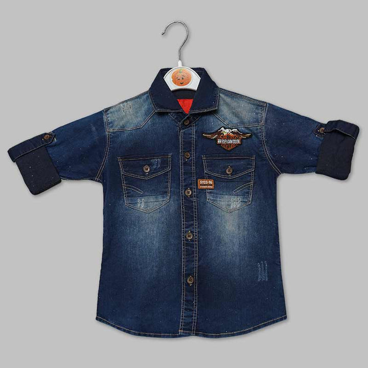 Denim Full Sleeves Shirt for Boys Variant Front View