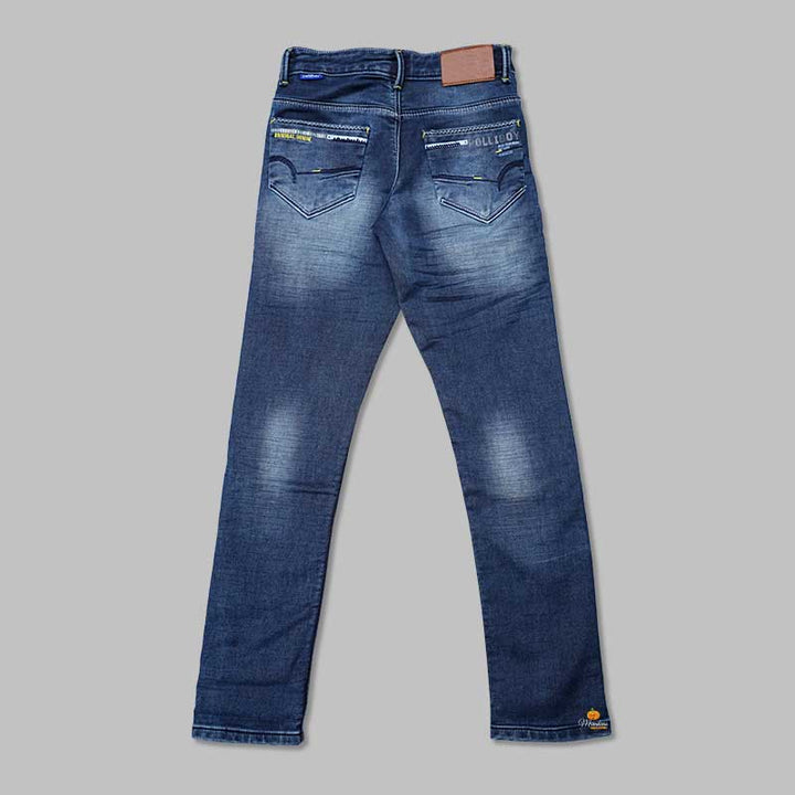Ripped Pattern Jeans for Boys Back 