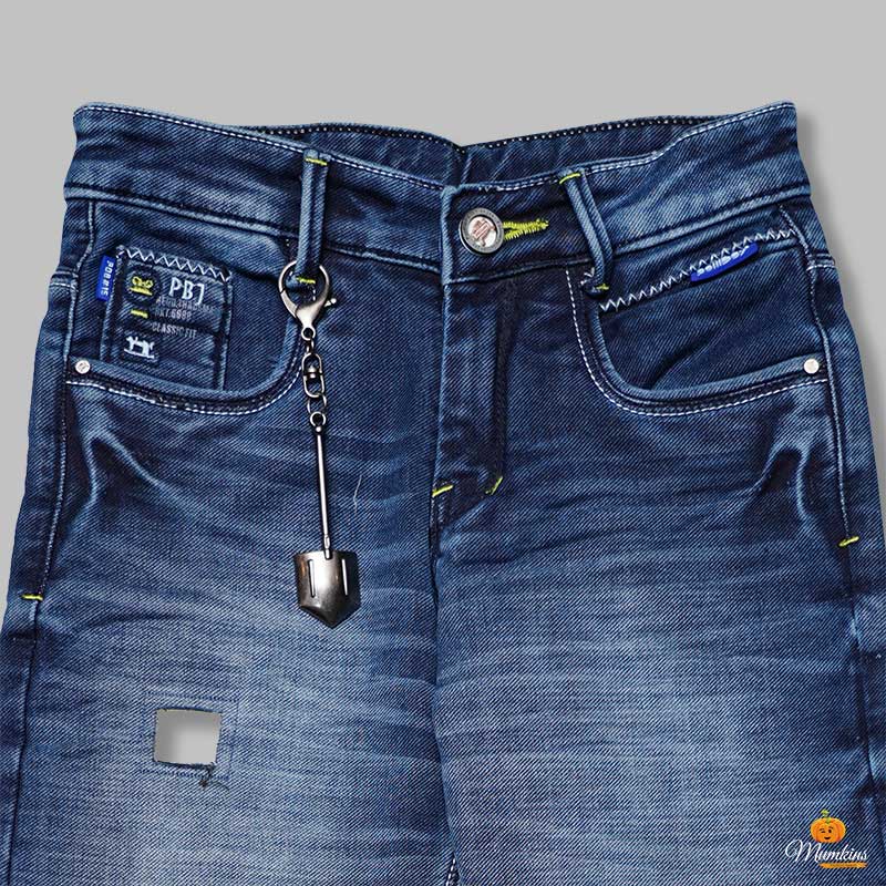 Ripped Pattern Jeans for Boys Close Up 