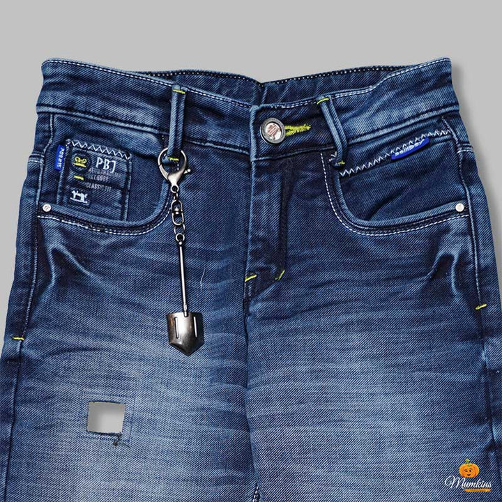 Ripped Pattern Jeans for Boys Close Up 