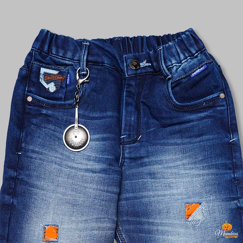 Jeans For Boys And Kids With Rugged Pattern