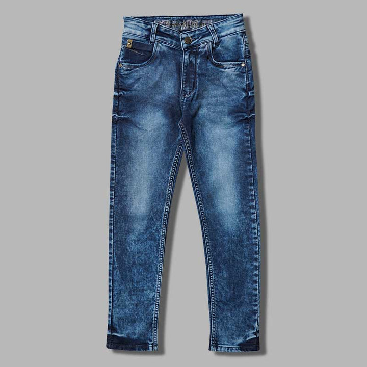 Denim Jeans For Boys And Kids With White Shaded Print