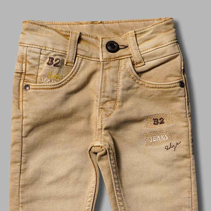 Fawn Slim Fit Boys Jeans Close Up