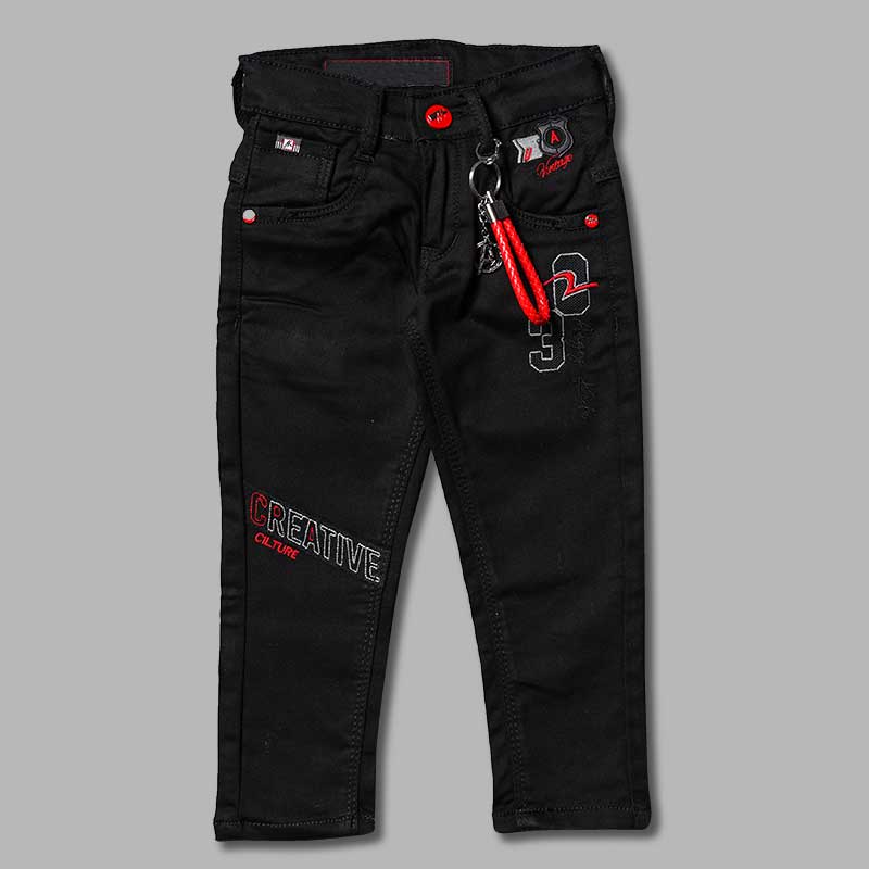 Black Regular Fit Jeans for Boys  Front 