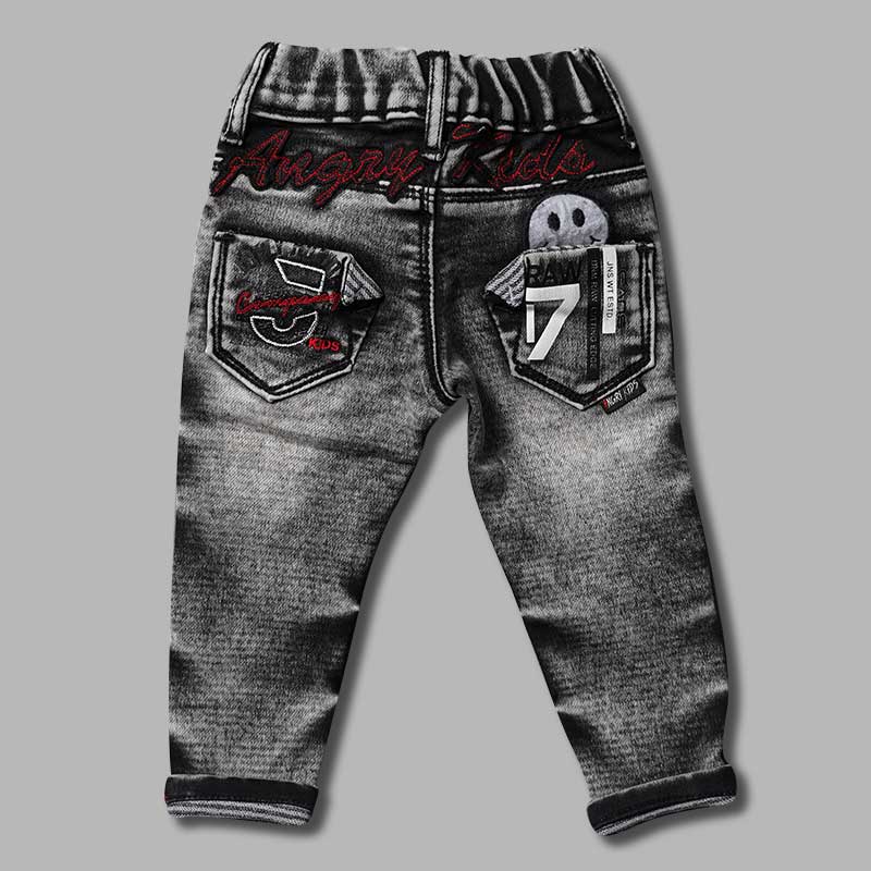 Elastic Waist Sheded Jeans for Boys Back 