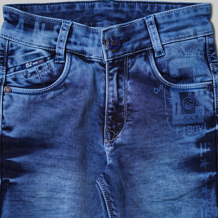 Smilie Print Solid Pant