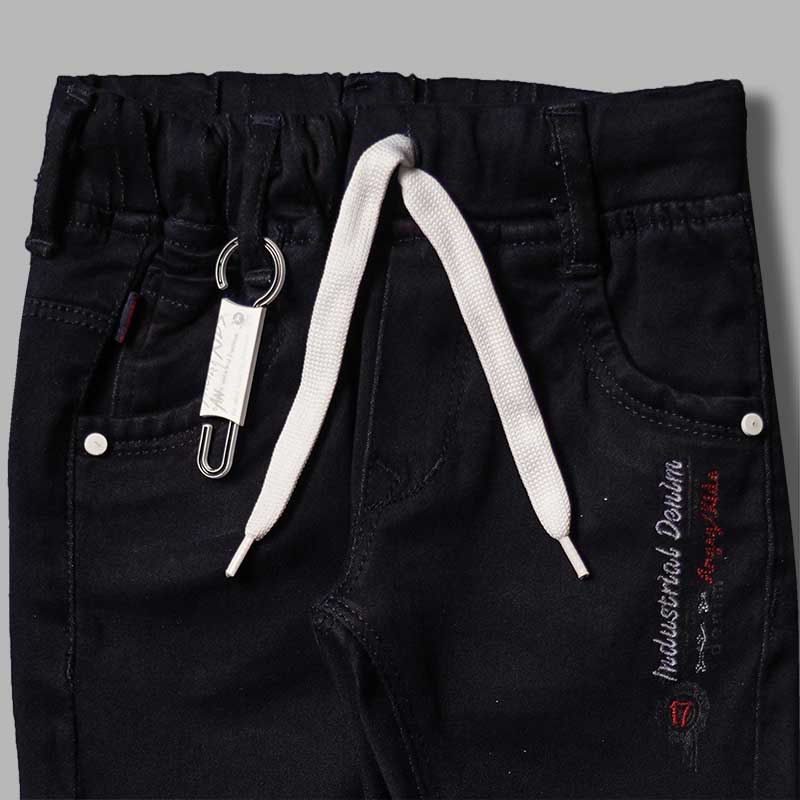 Drawstring Solid Jeans for Boys Close Up 