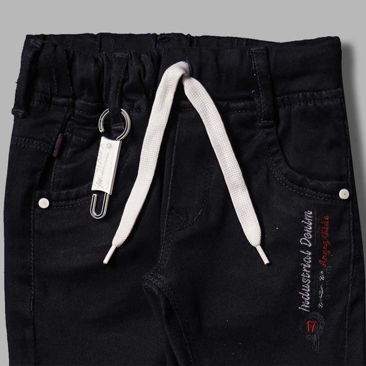 Drawstring Solid Jeans for Boys Close Up 