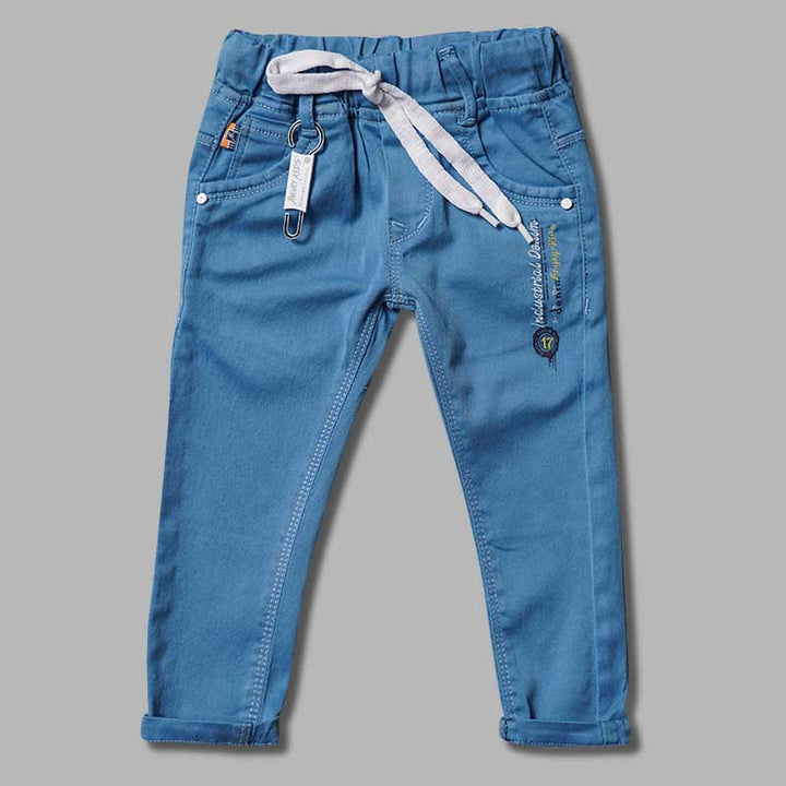 Drawstring Solid Jeans for Boys Front 