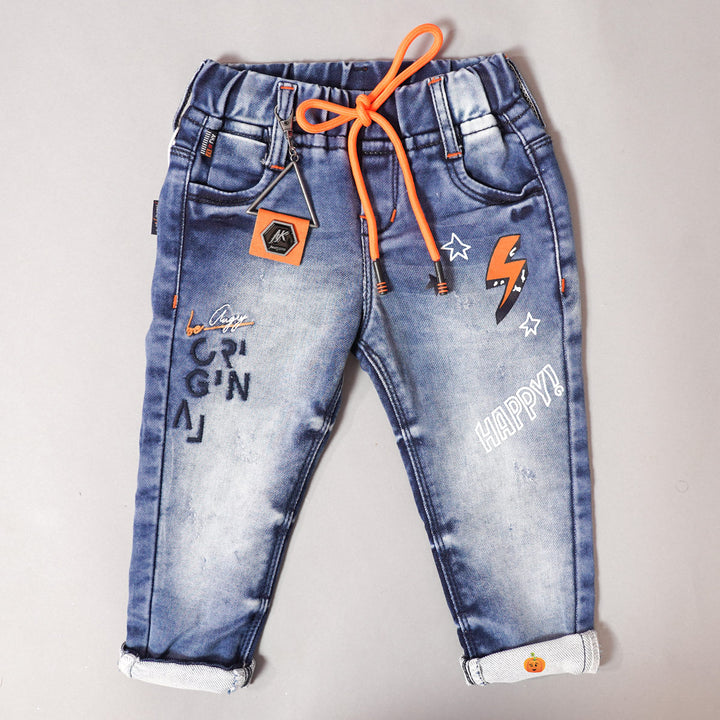 Boys Jeans Pant With Elastic Waist Front View