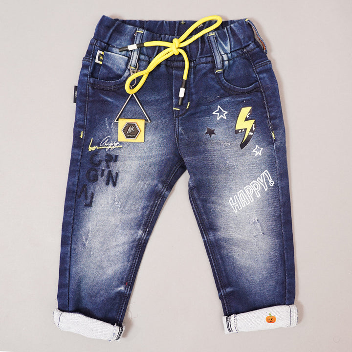 Boys Jeans Pant With Elastic Waist Variant Front View
