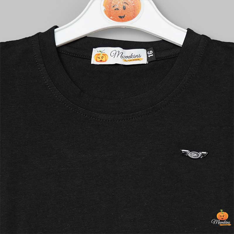 T-Shirt For Boys And Kids With High Quality FabricBlack