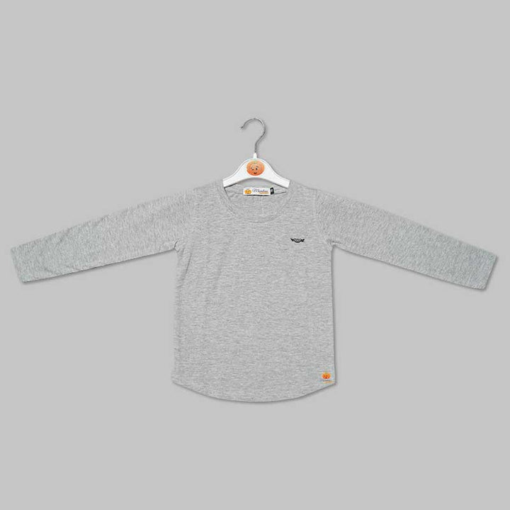 T-Shirt For Boys And Kids With High Quality FabricLight Grey