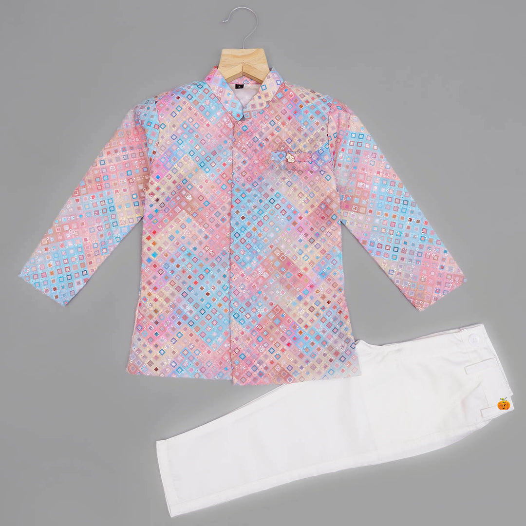 Multi Color Kurta Pajama for Boys Front View