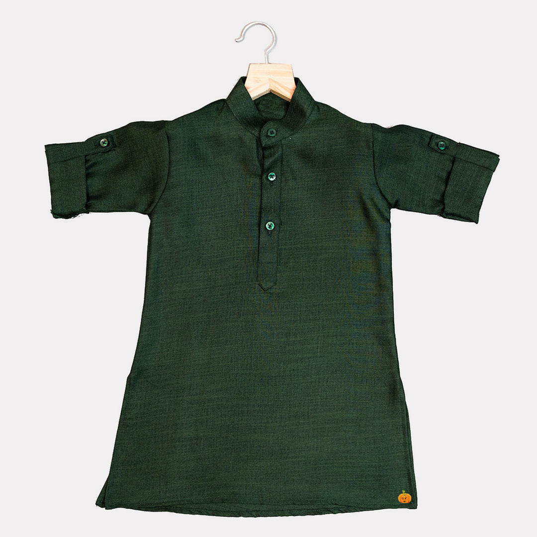 Green Printed Boys Kurta Pajama Inner View