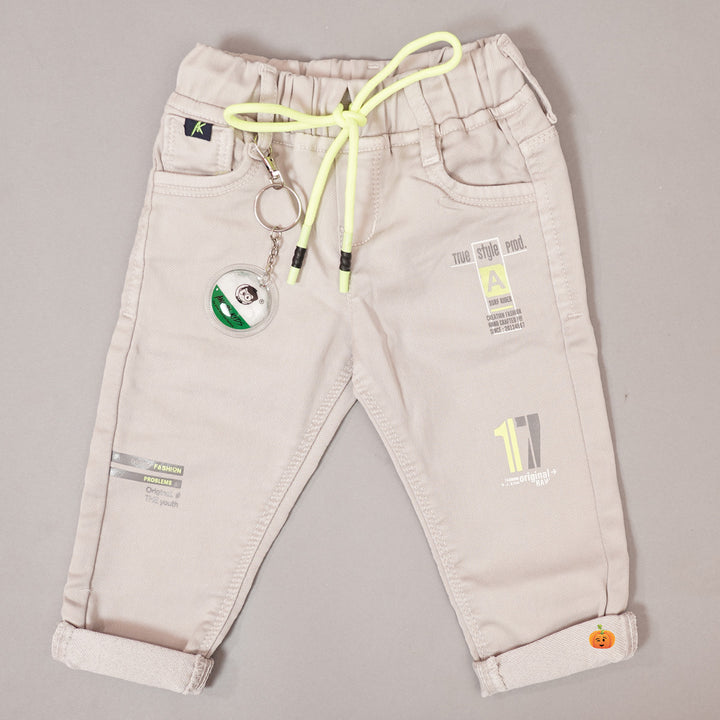Elastic Waist Solid Kids Pant Variant Front View