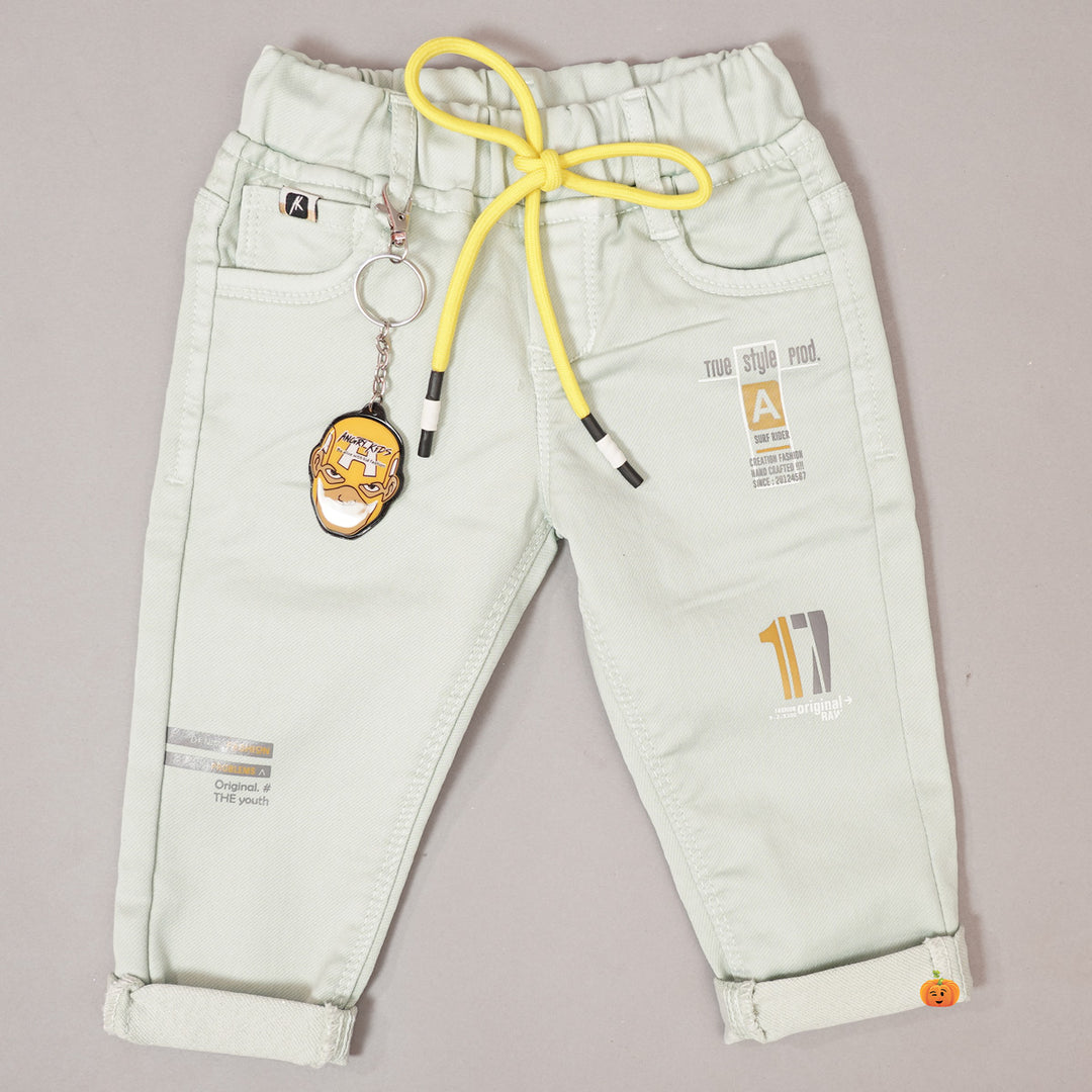 Elastic Waist Solid Kids Pant Variant Front View