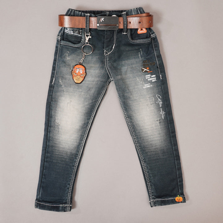 Denim Boys Jeans with Belt Variant Front View