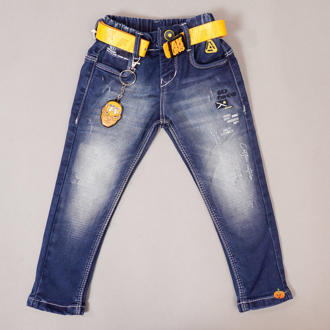 Denim Boys Jeans with Belt Variant Front View